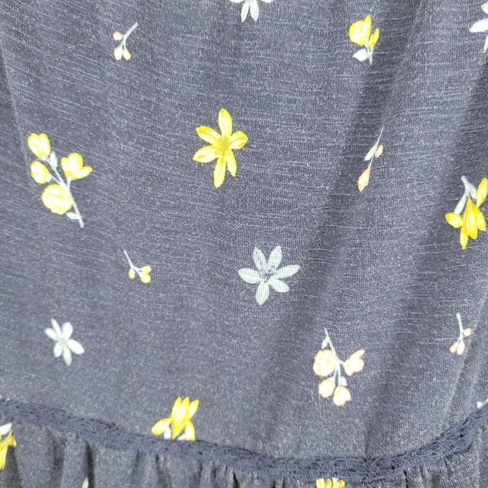 Torrid Womens Navy Ditsy Super Soft Slub Tiered Off the Should Top Size‎ 4X